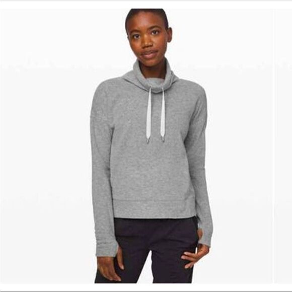 Lululemon Turtleneck Gray Sweater Go Forward Pullover Warm Size 6 - Picture 1 of 8